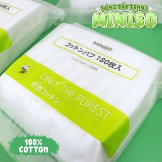 Bông Tẩy Trang MINISO Nhật Bản 100% Cotton Mềm Mại [180 miếng]