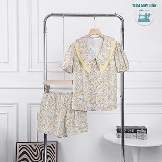 Bộ Đồ Short Kate Nữ HANCLOSET, Áo Cánh Tiên Quần Ngắn SKN02