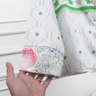 Bộ Pyjama Gấm Vân Gổ HANCLOSET Tay Dài Quần Dài, Bộ Đồ Ngủ Mặc Nhà Cao Cấp HA1015