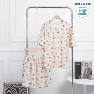 Bộ Đồ Short Thun Unisex HANCLOSET, Tay Ngắn Quần Ngắn STN01