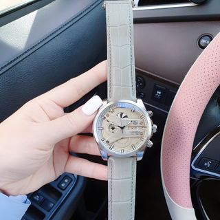 XẢ KHO ĐỒNG HỒ NAM TRUNG CẤP TAZ HEUER DÂY DA MẶT TRÒN LỚN