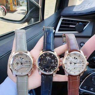XẢ KHO ĐỒNG HỒ NAM TRUNG CẤP TAZ HEUER DÂY DA MẶT TRÒN LỚN