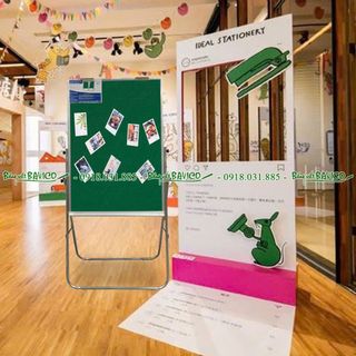 Bảng Flipchart Chân Inox với Mặt Bảng Ghim Bố