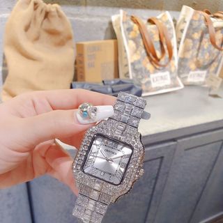 ĐỒNG HỒ NAM TRUNG CẤP KATIER VUÔNG FULL HỘT