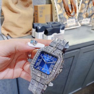 ĐỒNG HỒ NAM TRUNG CẤP KATIER VUÔNG FULL HỘT