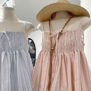 [SHOPPUMI] Áo kiểu 2s cột form Babydoll thân nhún 2 màu xanh và hồng freesize Pumi