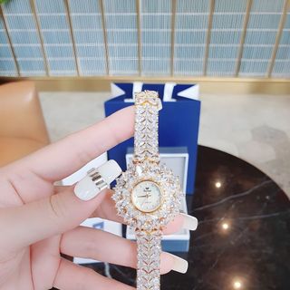 ĐỒNG HỒ NỮ CHÍNH HÃNG MỚI NHẤT FUNMEI F2072 DÂY VÀNG FULL ĐÁ PHA LÊ FULLBOX