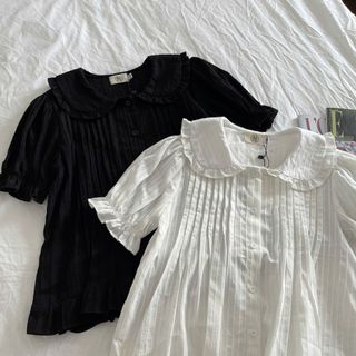 [SHOPPUMI] Áo kiểu Tami form BBD cổ sen tay bo chun 2 màu trắng và đen SM Pumi