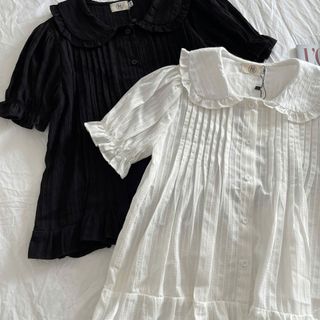 [SHOPPUMI] Áo kiểu Tami form BBD cổ sen tay bo chun 2 màu trắng và đen SM Pumi