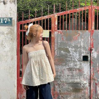 [SHOPPUMI] Áo ống hoa nhí xòe một màu freesize Pumi