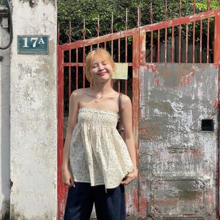 [SHOPPUMI] Áo ống hoa nhí xòe một màu freesize Pumi
