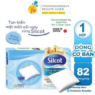 Bông tẩy trang Silcot Nhật Bản Hộp 18 miếng cao cấp - Bông Silcot Unicharm