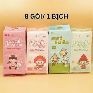 Bịch 8 gói khăn ướt mini