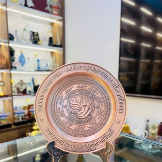 Đúc đĩa đồng mạ vàng, đĩa đồng đúc làm quà tặng