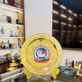 Đúc đĩa đồng mạ vàng, đĩa đồng đúc làm quà tặng
