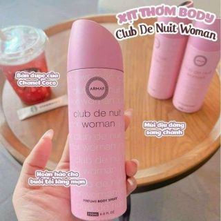 Xịt thơm body Armaf club De Nuit hồng  chính hãng giá sỉ