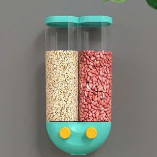 Hộp Đựng Ngũ Cốc Gắn Tường 2 Ngăn 33x16x8Cm