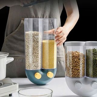 Hộp Đựng Ngũ Cốc Gắn Tường 2 Ngăn 33x16x8Cm