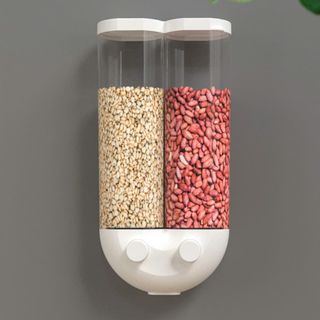 Hộp Đựng Ngũ Cốc Gắn Tường 2 Ngăn 33x16x8Cm
