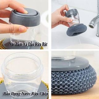 Dụng cụ chà xoong nồi có khay đựng nước rửa chén