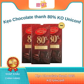 Kẹo Chocolate thanh 80% KO Uniconf 75g