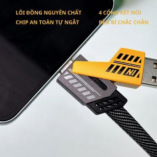 Dây Sạc Nhanh 4 Trong 1 - Gồm 1 Cổng USB 1 Lightning 2 Type C - Dài 1M