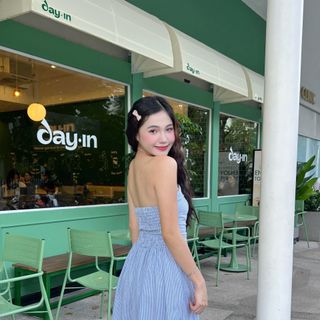 [SHOPPUMI] Đầm mixi ống sọc nhún lưng 2 màu SM Pumi
