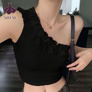 ÁO CROPTOP LỆCH VAI VIỀN BÈO