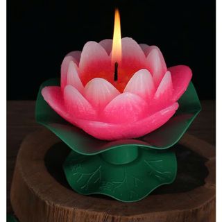 NẾN HÌNH HOA SEN CÓ ĐẾ BẰNG LÁ 6X7CM