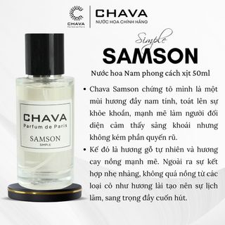 NƯỚC HOA SIMPLE SAMSON 50ML PHONG CÁCH XỊT NẮP NAM CHÂM CAO CẤP - CHAVA