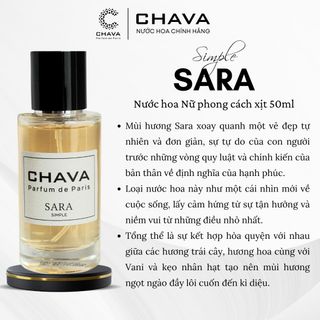 NƯỚC HOA SIMPLE SARA 50ML PHONG CÁCH XỊT NẮP NAM CHÂM CAO CẤP - CHAVA