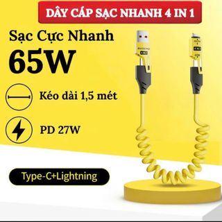 Cáp sạc nhanh 4in1 65W