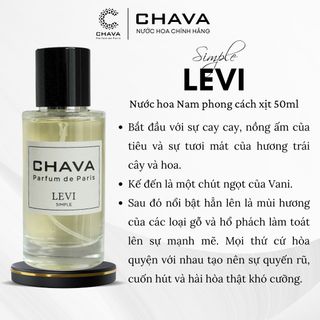 NƯỚC HOA SIMPLE LEVI 50ML PHONG CÁCH XỊT NẮP NAM CHÂM CAO CẤP - CHAVA