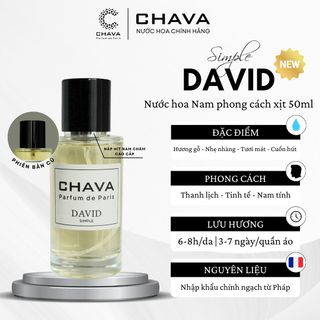 NƯỚC HOA SIMPLE DAVID 50ML PHONG CÁCH XỊT NẮP NAM CHÂM CAO CẤP - CHAVA