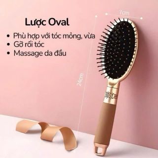 Bộ 3 Lược Chải Đầu Vàng Gold Cao Cấp Gỡ Rối Tóc Dạng Túi Khí Mát Xa Chống Tĩnh Điện
