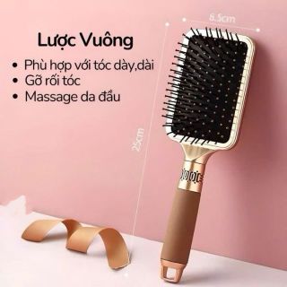 Bộ 3 Lược Chải Đầu Vàng Gold Cao Cấp Gỡ Rối Tóc Dạng Túi Khí Mát Xa Chống Tĩnh Điện