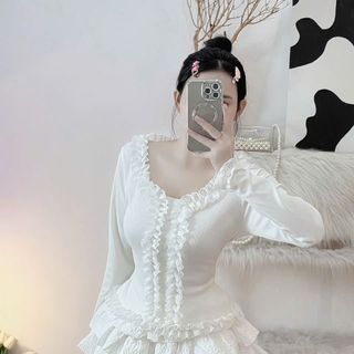 ÁO TAY DÀI VIỀN REN - LÊ PHƯƠNG BOUTIQUE