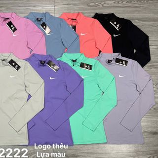 Áo cổ lọ tay dài logo thêu Size s m l xl Ri 2222 Tách nửa ri được