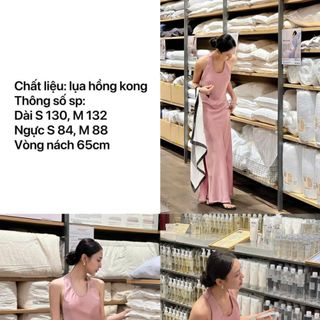[SHOPPUMI] Đầm lụa xẻ tà Rida dáng dài 2 màu SM Pumi