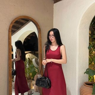 [SHOPPUMI] Đầm lụa xẻ tà Rida dáng dài 2 màu SM Pumi