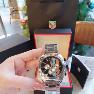 ĐỒNG HỒ NAM TRUNG CẤP TAZ HEUER DÂY THÉP MẶT CHONOGRAP
