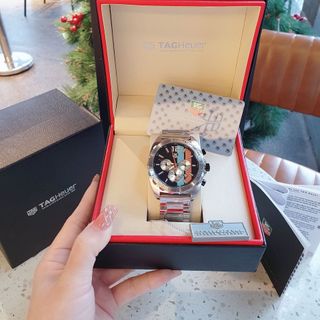 ĐỒNG HỒ NAM TRUNG CẤP TAZ HEUER DÂY THÉP MẶT CHONOGRAP