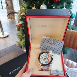 ĐỒNG HỒ NAM TRUNG CẤP TAZ HEUER DÂY THÉP MẶT CHONOGRAP