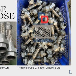 Dây dầu thủy lực inox, ống nối mềm inox chịu nhiệt, khớp nối mềm nối ren cao áp