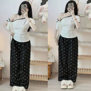 QUẦN ỐNG RỘNG IN NƠ - LÊ PHƯƠNG BOUTIQUE