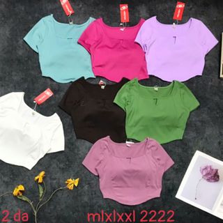 Croptop hai lớp hàng đẹp Chất liệu: poly 2 da Size: M.L.XL.XXL Ri: 2222 Tách nửa ri được