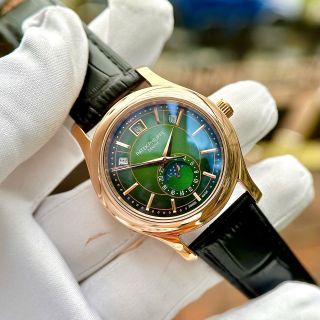 Đồng hồ nam P.a.T.e.k 5205 dây da mặt xanh ngọc