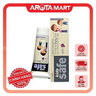 Kem đánh răng nuốt được cho bé  Safe Kids Hương Nho 90g Hàn Quốc