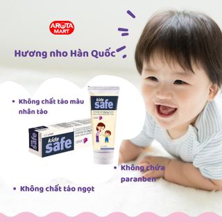 Kem đánh răng nuốt được cho bé  Safe Kids Hương Nho 90g Hàn Quốc
