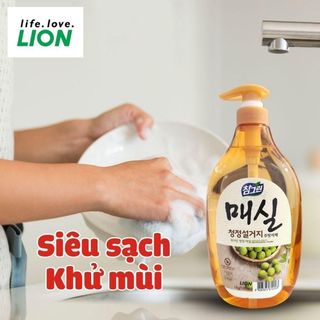 Nước Rửa Chén Lion Organic Chiết Xuất Quả Mơ 1L - Real Green - Kháng khuẩn 99.9%